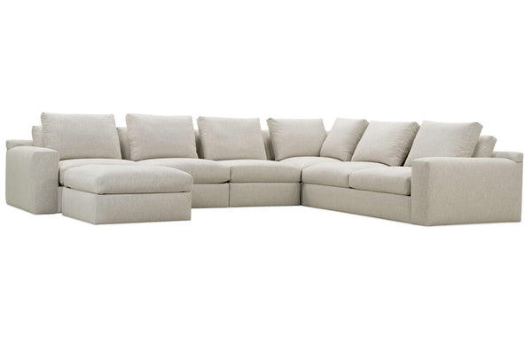 Elena Modern Sectional With Seat Level Ottoman