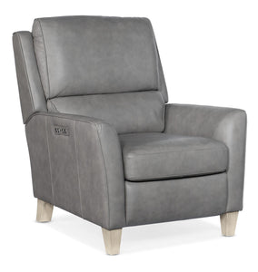 Farrell Gray Leather Dual Power "Quick Ship" Transitional Recliner
