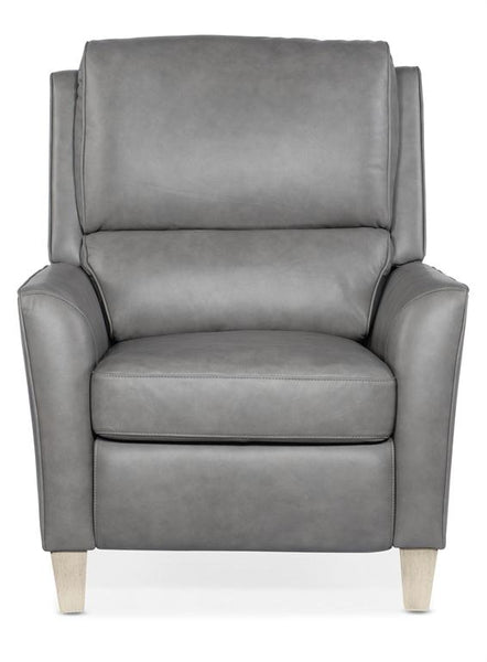 Farrell Gray Leather Dual Power "Quick Ship" Transitional Recliner