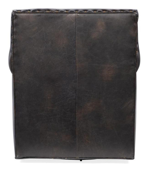 Herbert SWIVEL Old Saddle Brown Fudge "Quick Ship" Tight Back Square Leather Accent Chair With Nails