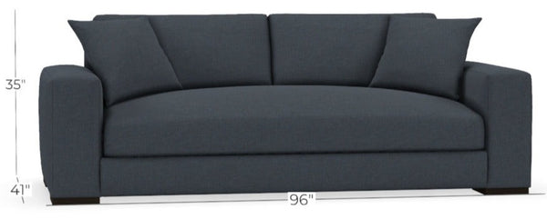 Hilda 96 Inch Large Track Arm Bench Seat Sofa