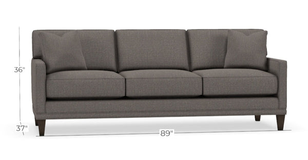 Janice III 89 Inch Contemporary 3-Seat Fabric Sofa
