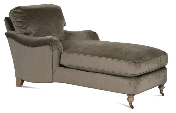 Kristen English Arm Chaise Chair With Pillow Back