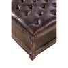 Image of Thomas Square "Quick Ship" Tufted Leather Upholstered Coffee Table Ottoman With Wood Storage Base - In Stock