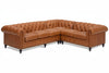 Image of Walden "Designer Style" Leather Chesterfield Sectional - Club Furniture