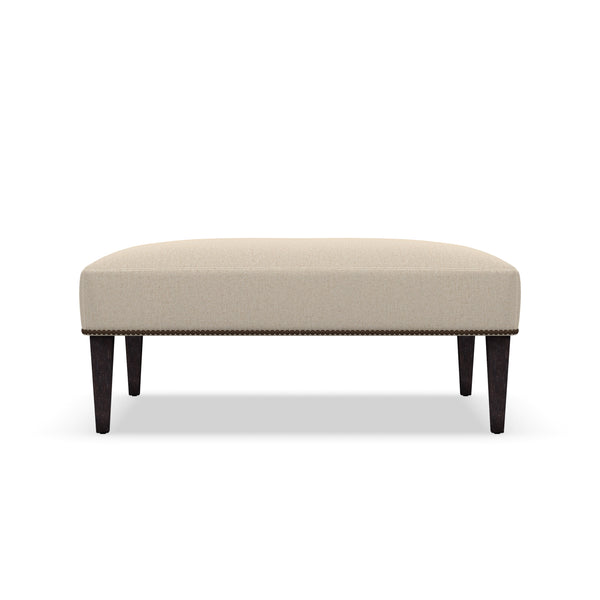 Wayland 42 Inch Long Fabric Ottoman Coffee Table With Accent Nails