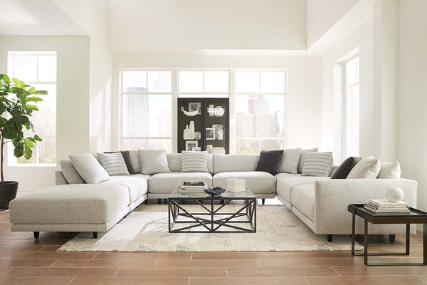 Zuri "Designer Style" Modern Sectional With Seat Level Ottoman