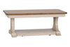 Image of Aberdeen Distressed Antique White Coffee Table With Chestnut Top OUT OF STOCK 9/22 - Club Furniture