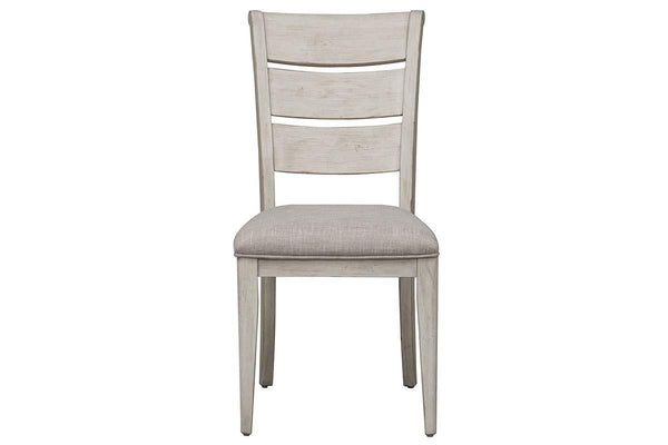 Aberdeen 7 Piece Antique White Trestle Table Dining Set With Ladder Back Chairs - Club Furniture