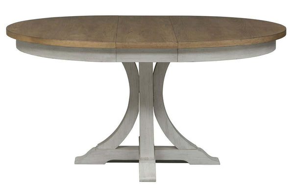 Aberdeen 5 Piece Antique White Pedestal Table Dining Set With Splat Back Chairs - Club Furniture