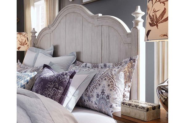 Aberdeen Queen Or King Antique White Low Poster Bed "Create Your Own Bedroom" Collection - Club Furniture