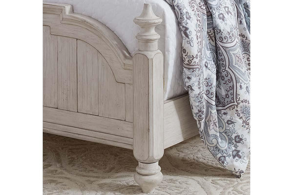 Aberdeen Queen Or King Antique White Low Poster Bed "Create Your Own Bedroom" Collection - Club Furniture