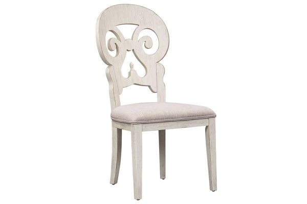 Aberdeen 6 Piece Antique White Trestle Table Dining Set With Splat Back Chairs And Bench - Club Furniture