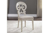 Image of Aberdeen 5 Piece Antique White Pedestal Table Dining Set With Splat Back Chairs - Club Furniture