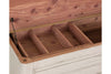 Image of Aberdeen Distressed Antique White Cedar Lined Storage Coffee Table With Chestnut Top - Club Furniture