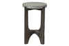 Image of Anslow Contemporary Round Chair Side Table With Dark Wood Base And Concrete Composite Top