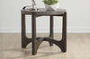 Image of Anslow Contemporary Round End Table With Dark Wood Base And Concrete Composite Top