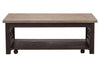 Image of Ardley Transitional Open Storage Coffee Table With Charcoal Base And Two Tone Ash Top
