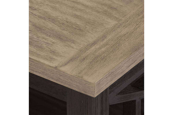 Ardley Transitional Open Storage Coffee Table With Charcoal Base And Two Tone Ash Top