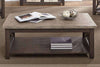 Image of Ardley Transitional Open Storage Coffee Table With Charcoal Base And Two Tone Ash Top