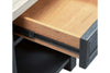 Image of Ardley Transitional Single Drawer End Table With Charcoal Base And Two Tone Ash Top