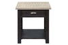 Image of Ardley Transitional Single Drawer End Table With Charcoal Base And Two Tone Ash Top