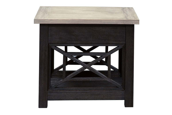 Ardley Transitional Single Drawer End Table With Charcoal Base And Two Tone Ash Top