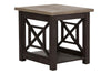 Image of Ardley Transitional Open Storage End Table With Charcoal Base And Two Tone Ash Top