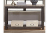 Image of Ardley Transitional Open Storage Sofa Table With Charcoal Base And Two Tone Ash Top