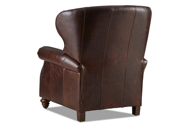 Arthur Chesterfield Leather Tufted Wingback Recliner Chair