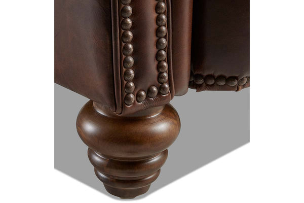 Arthur Chesterfield Leather Tufted Wingback Recliner Chair