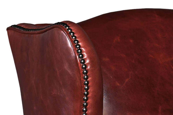 Arvin "Quick Ship" Leather Wingback Accent Chair