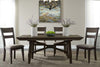 Image of Atherton 5 Piece Dark Chestnut Trestle Table Dining Set With Splat Back Side Chairs