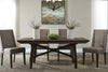 Image of Atherton 5 Piece Dark Chestnut Trestle Table Dining Set With Upholstered Side Chairs