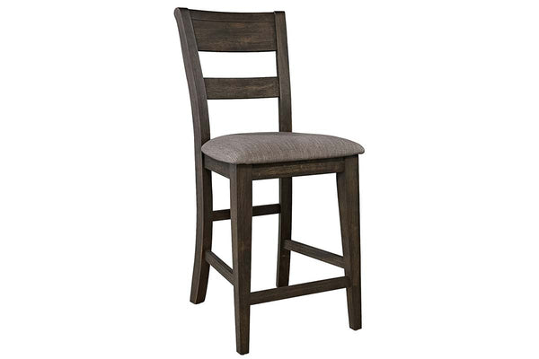 Atherton 6 Piece Counter Height Dark Chestnut Trestle Table Dining Set With Splat Back Side Chairs And Bench