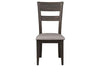 Image of Atherton 6 Piece Dark Chestnut Trestle Table Dining Set With Splat Back Side Chairs And Bench
