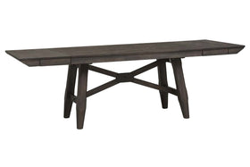 Atherton 6 Piece Dark Chestnut Trestle Table Dining Set With Splat Back Side Chairs And Bench