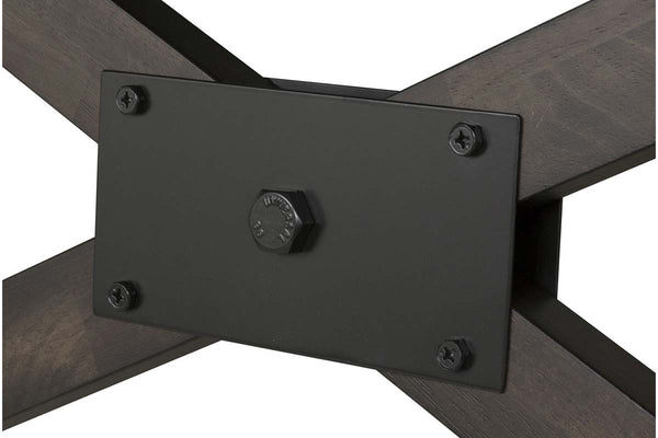 Atherton 6 Piece Counter Height Dark Chestnut Trestle Table Dining Set With Splat Back Side Chairs And Bench