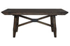 Image of Atherton 5 Piece Dark Chestnut Trestle Table Dining Set With Upholstered Side Chairs