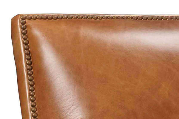 Baker Quick Ship Leather Tight Back Accent Chair