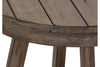 Image of Barnes Transitional Round Chair Side Table With Gray Wash Finish And Plank Style Top