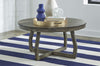 Image of Barnes Round Transitional Coffee Table With Gray Wash Finish