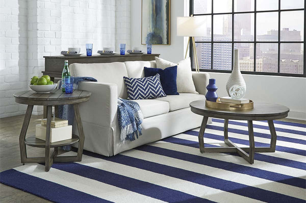 Barnes Gray Washed Transitional Occasional Table Collection