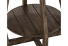 Image of Barnes Transitional Round End Table With Gray Wash Finish And Plank Style Top