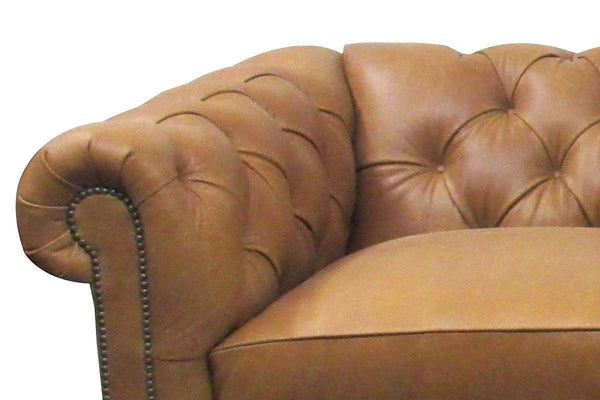 Barrington 118 Inch Large Leather Chesterfield Tufted Sofa