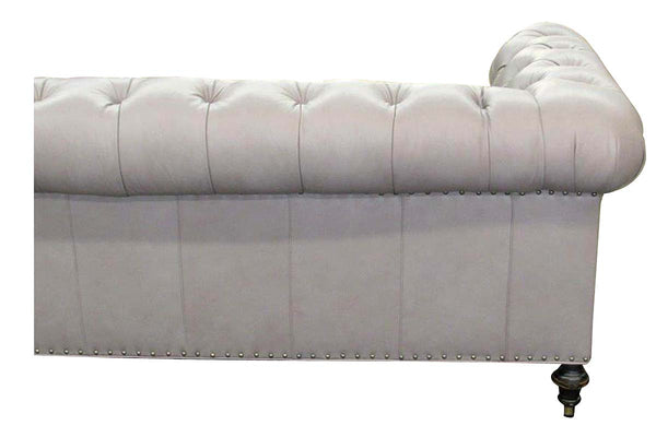 Barrington 91 Inch Large Leather Chesterfield Tufted Sofa