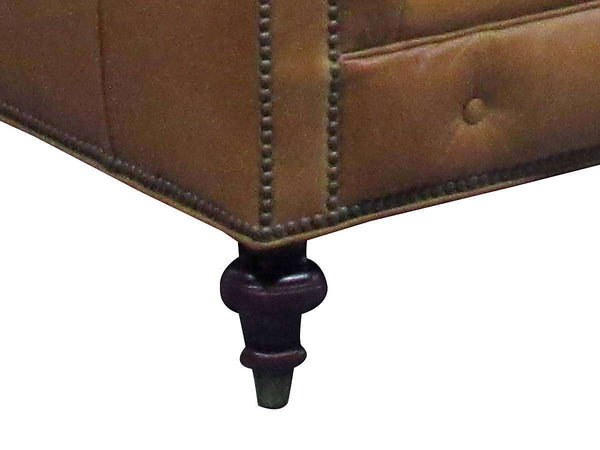 Barrington 118 Inch Large Leather Chesterfield Tufted Sofa