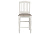 Image of Beaufort 5 Piece White With Nutmeg Top Gathering Square Leg Dining Table Set With Slat Back Chairs