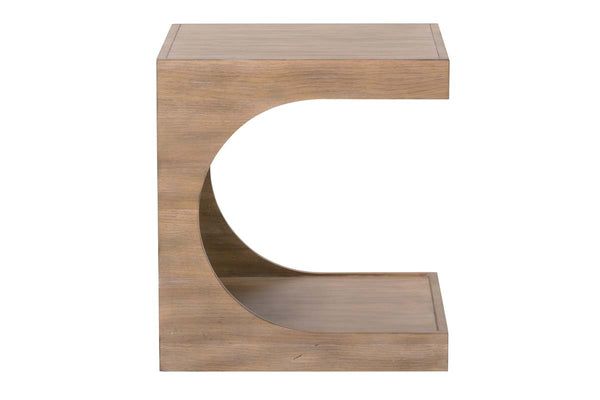 Beck Contemporary Style C-Shaped Wood End Table
