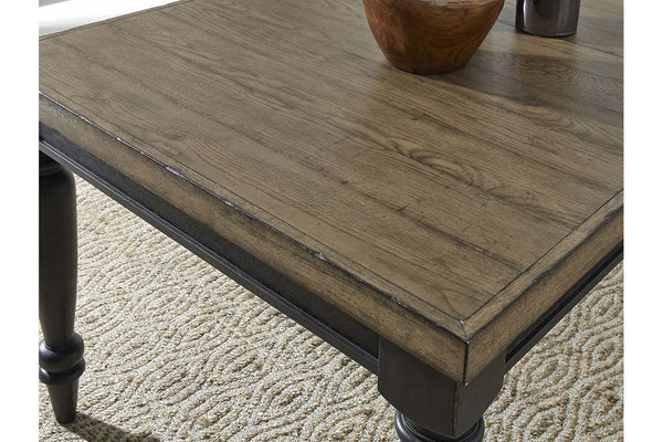 Branson II Chalkboard Black With Brown Top 7 Piece Leg Table Set With Slat Back Chairs